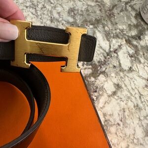 H belt buckle & Reversible leather strap 32 mm